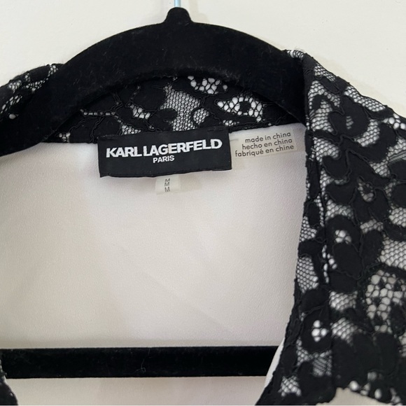 KARL LAGERFELD PARIS half sleeve blouse size M - Picture 3 of 5